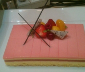 Peach and Strawberry Mous Cake